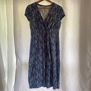 Boden Blue and White Midi Knit Dress - Size 8 Long - Like New